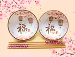 日式和風櫻花陶瓷碗 1 套（碗 X 2; 筷子 X 2）